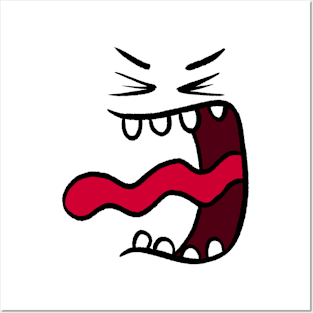 Funny Cartoon Face Angry Posters and Art